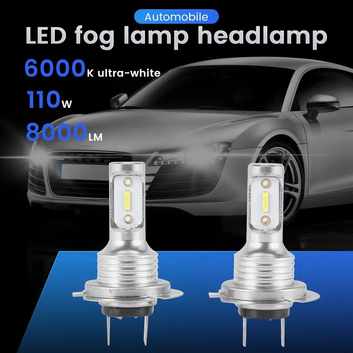 

2X H7 LED Headlight 6000K Super White 110W 8000LM Headlight Kit Main in Car Light