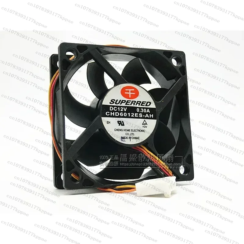 1PCS for Qianhong CHD6012ES-AH 6CM6020 60mm 12V 0.3A 4-Pin PWM Silent Cooling Fan