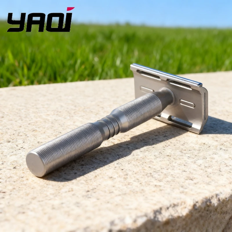 YAQI Professional Ghost Titanium Light Weight Safety Razor 0.70mm Blade gap Barber Grade