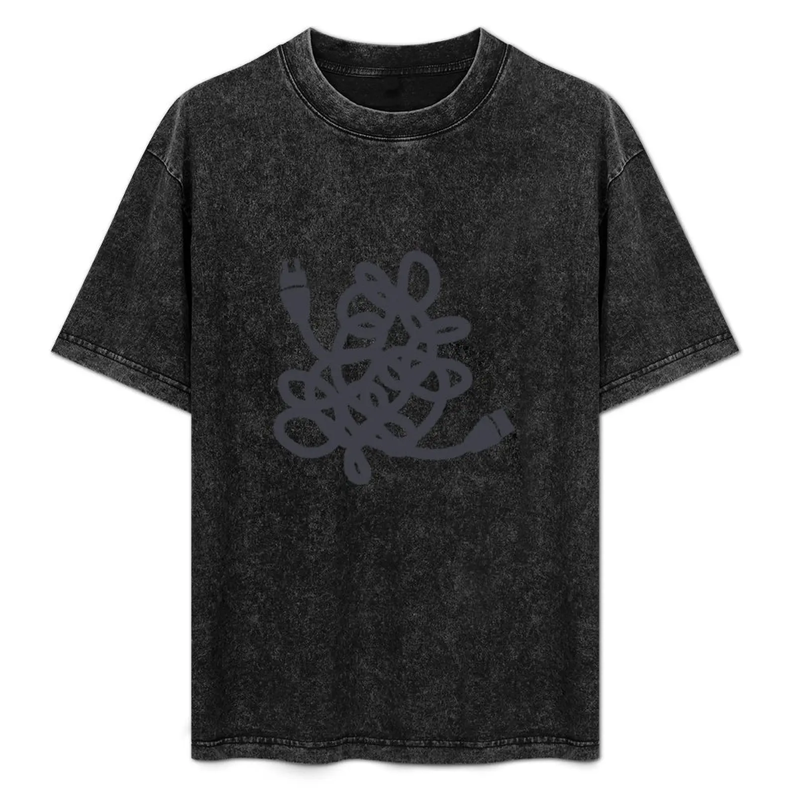 

Tangled power cord T-Shirt Basic Plain Short Sleeve Crew Neck Tee