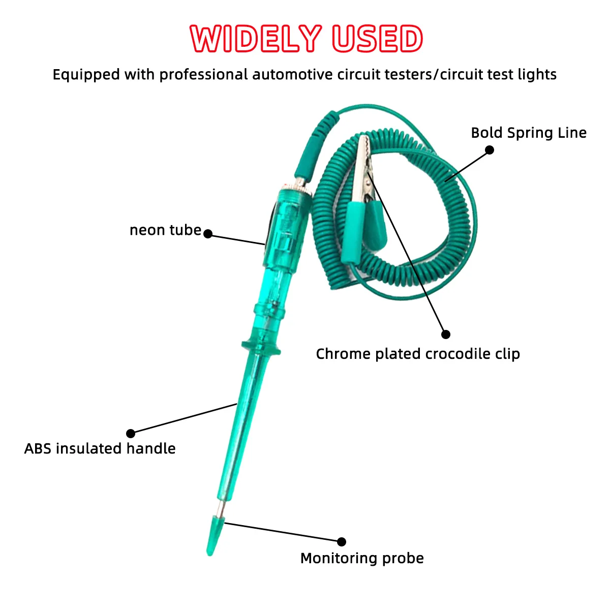PINMOAP Automotive Circuit Tester Probe 6V-24V 5V-90V LED Digital Display Voltage Test Pen Alligator Clip Car Electrical Tool view 4