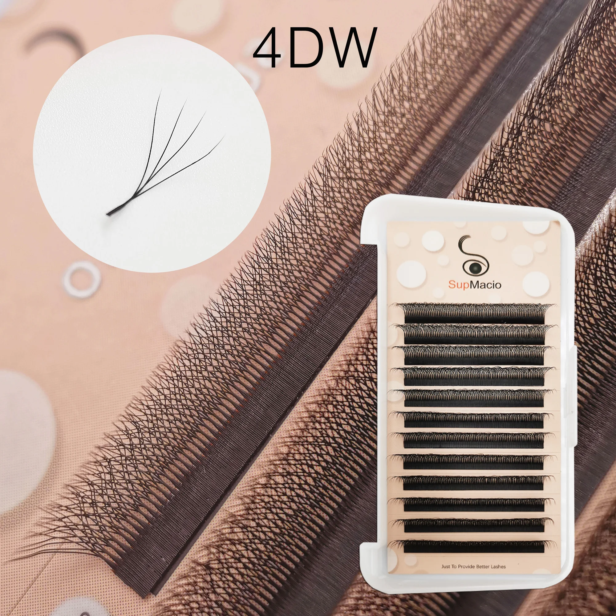 SUPMACIO 4D Wires Eyelash Extension .07 D Curl Clover 4D W Shape Volume Lashes Fan Korean Makeup Products Maquiagem Frete Gratis