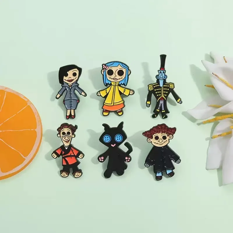 6pcs Horror characters Door Badge Alloy Accessories Pin Clothing Backpack Jewelry Enamel Pin Brooches Pines Lapel Pins Badges