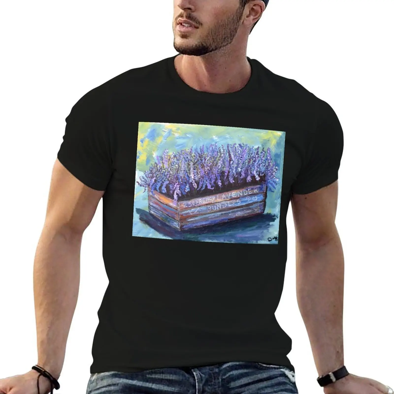 Lavender Flower Box - Original artwork by Dody Denman T-Shirt Aesthetic clothing boys animal print mens big and tall t shirts