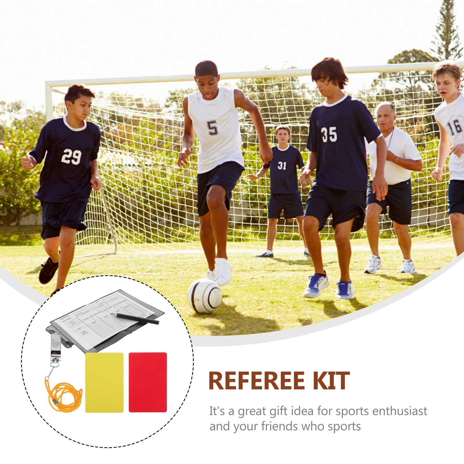 

Football Referee Kit Soccer Card Wallet Penalty Cards Tool with Pvc Supplies Officials Gear Red