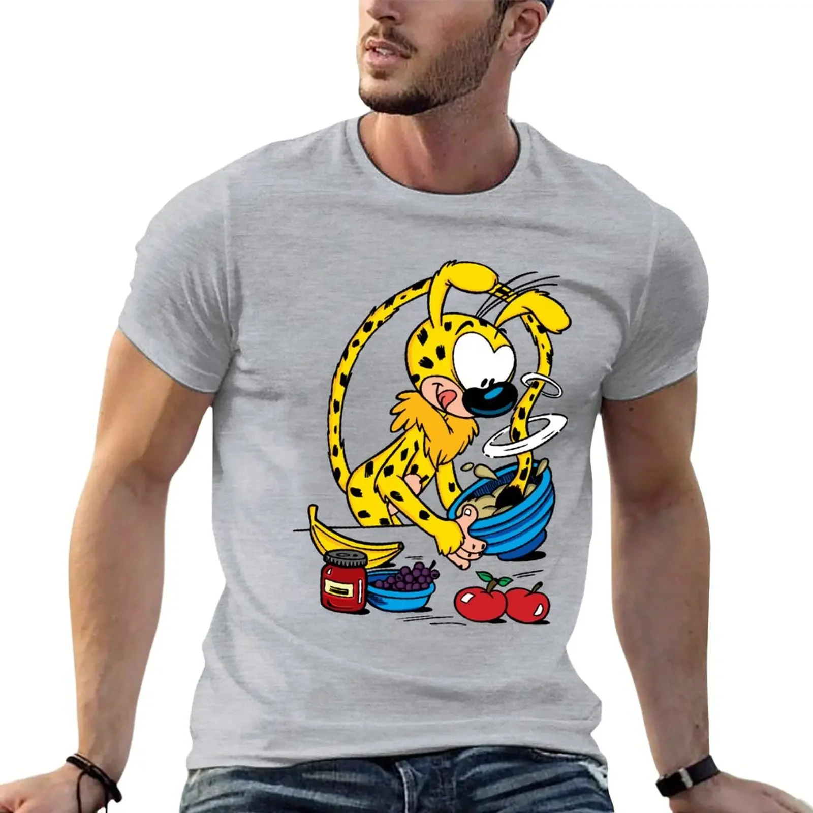 

Marsupilami cooking graphic print T-Shirt Anime t-shirt cute clothes vintage t shirt summer tops oversized t shirts for men