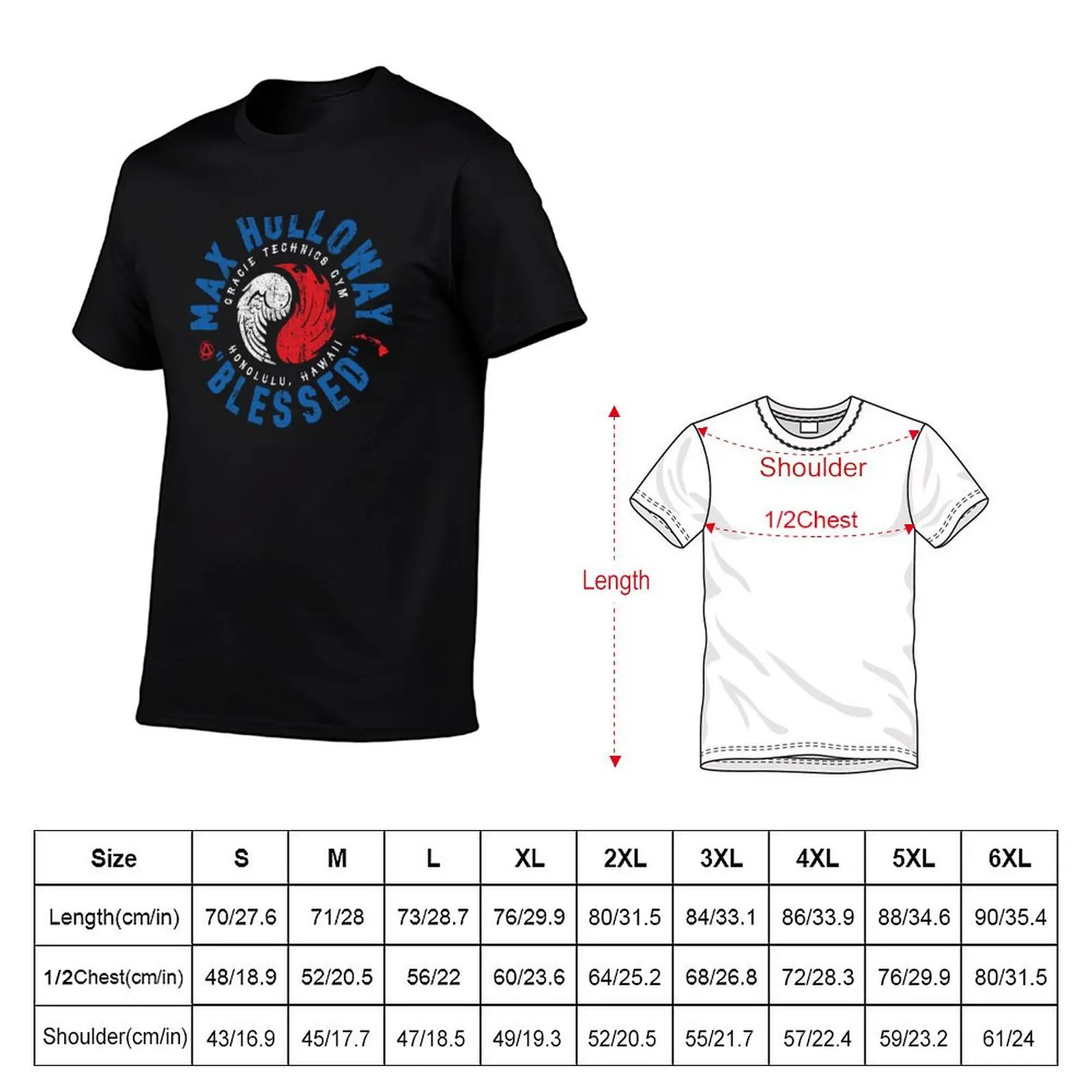 Max Blessed Holloway T-Shirt Gym Exercise Short Sleeve T-Shirt