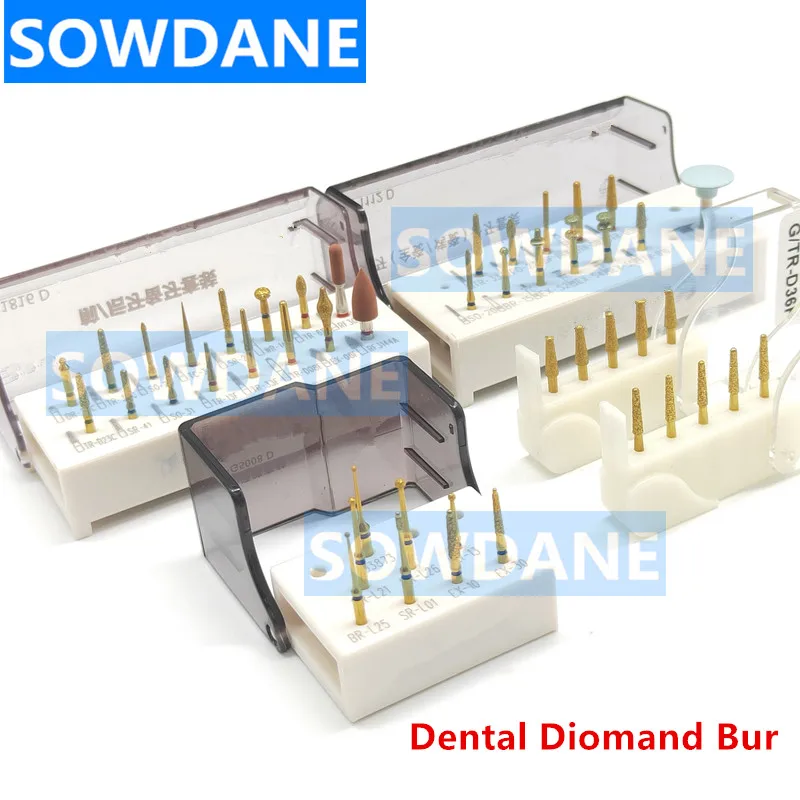 New Dental Diamond Bur 1.6mm/2.35mm Handle Bur Kit Dentist Clinic Supplies Dental Polishing Burs Dental Materials