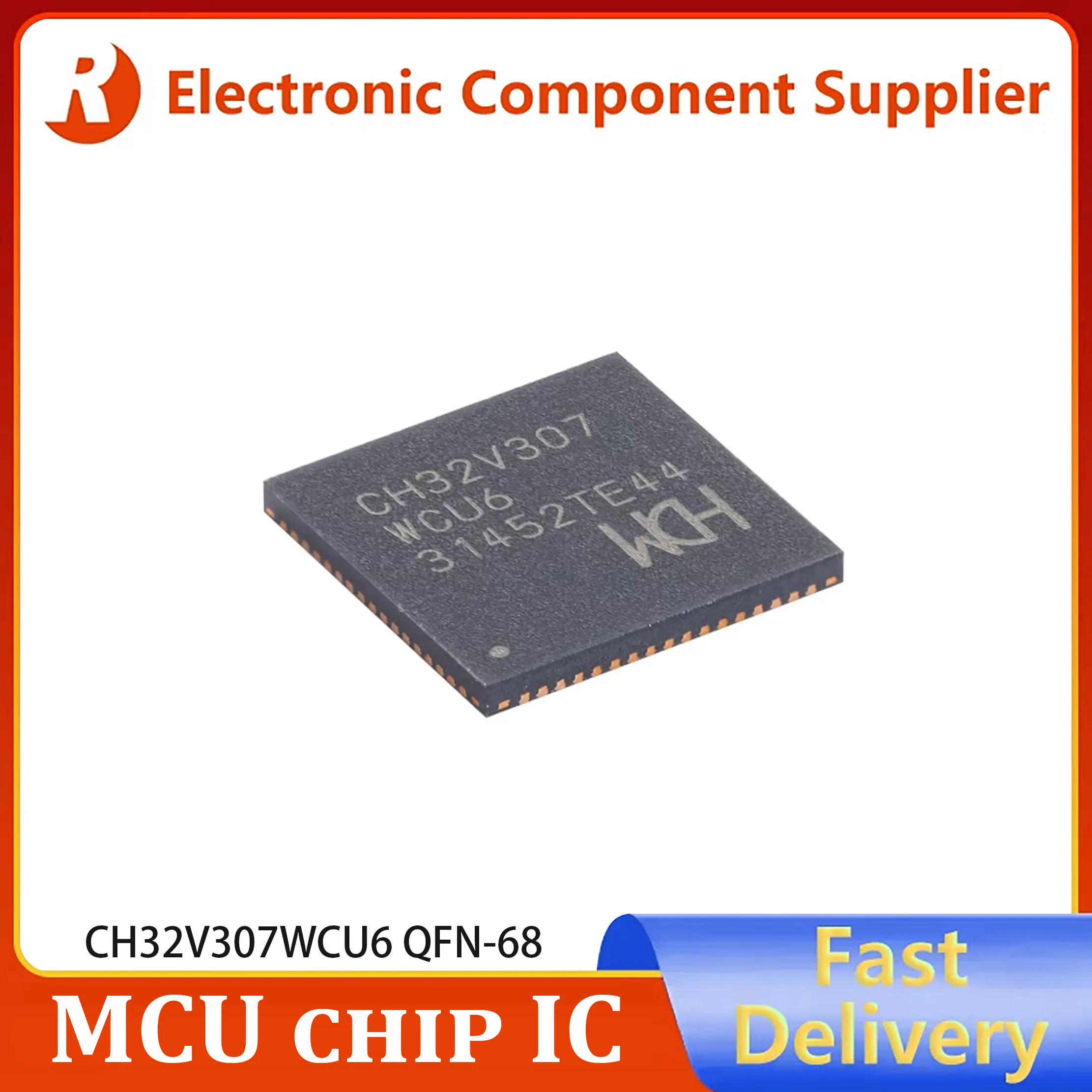 1pcs Genuine CH32V307WCU6 QFN-68 RISC-V core 32-bit microcontroller (MCU)