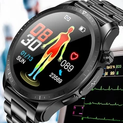 2023 nowy urządzenie do monitorowania poziomu glukozy Smartwatch męski damski ECG + PPG monitorujący tlenu we krwi IP68 wodoodporny Smartwatch do zdrowych ćwiczeń