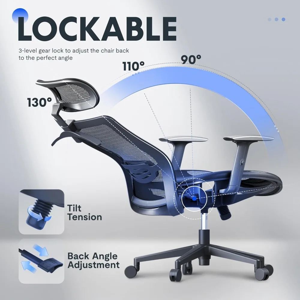 

Ergonomic Office Chair High Back Mesh Swivel Computer Chair Home Office Desk Chairs with Wheels Lumbar Support Deep, Customized