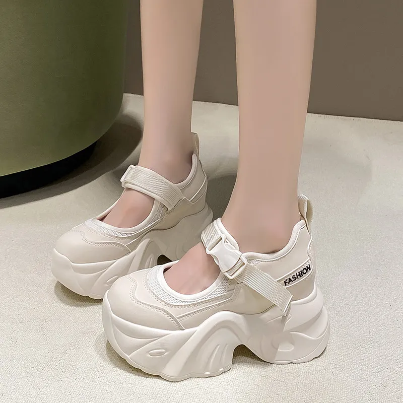 

10cm Height Boosting Shoes Sweet Lolita Princess Thick Bottom Sponge Cake Mary Jane High Heels