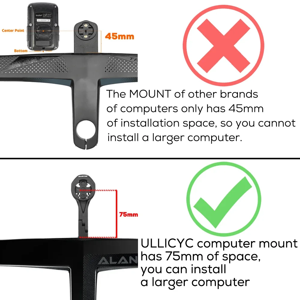 Für Deda ALANERA / ALANERA DCR Integrierte Lenker-Computerhalterung, kompatibel mit GPS/Garmin/Bryton/Wahoo/CATEYE Aluminium – Detail 5