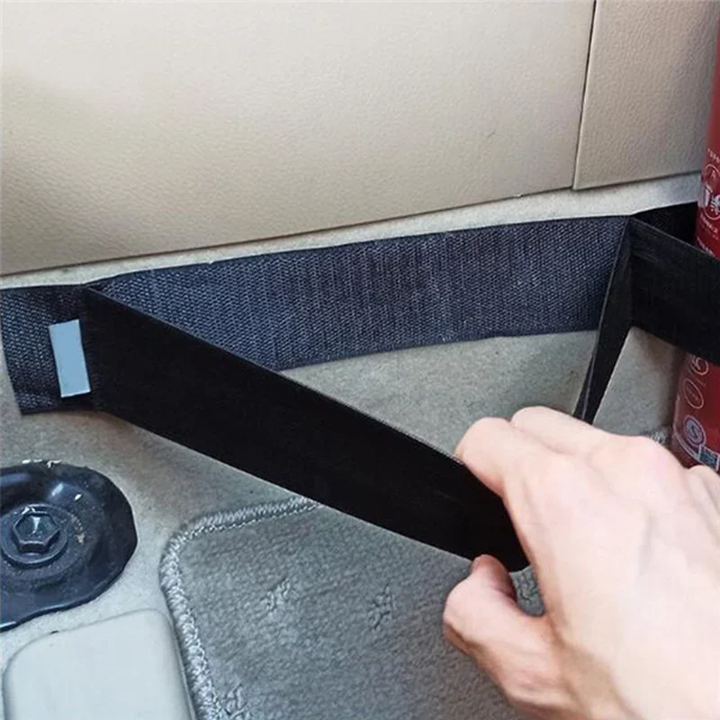 Car Trunk Fire extinguisher Fixing Belt Stuffs Storage Organizer 40-80cm Size Elastic Sticker Auto Interior Accessories