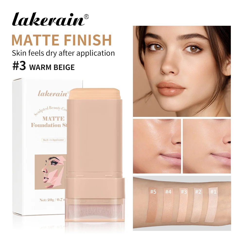 عصا كريم أساس ممحاة خفيفة الوزن وناعمة وملمسة نهائية غير لامعة، تغطية مقاومة للماء، أساسات سفر لا تشوبه شائبة