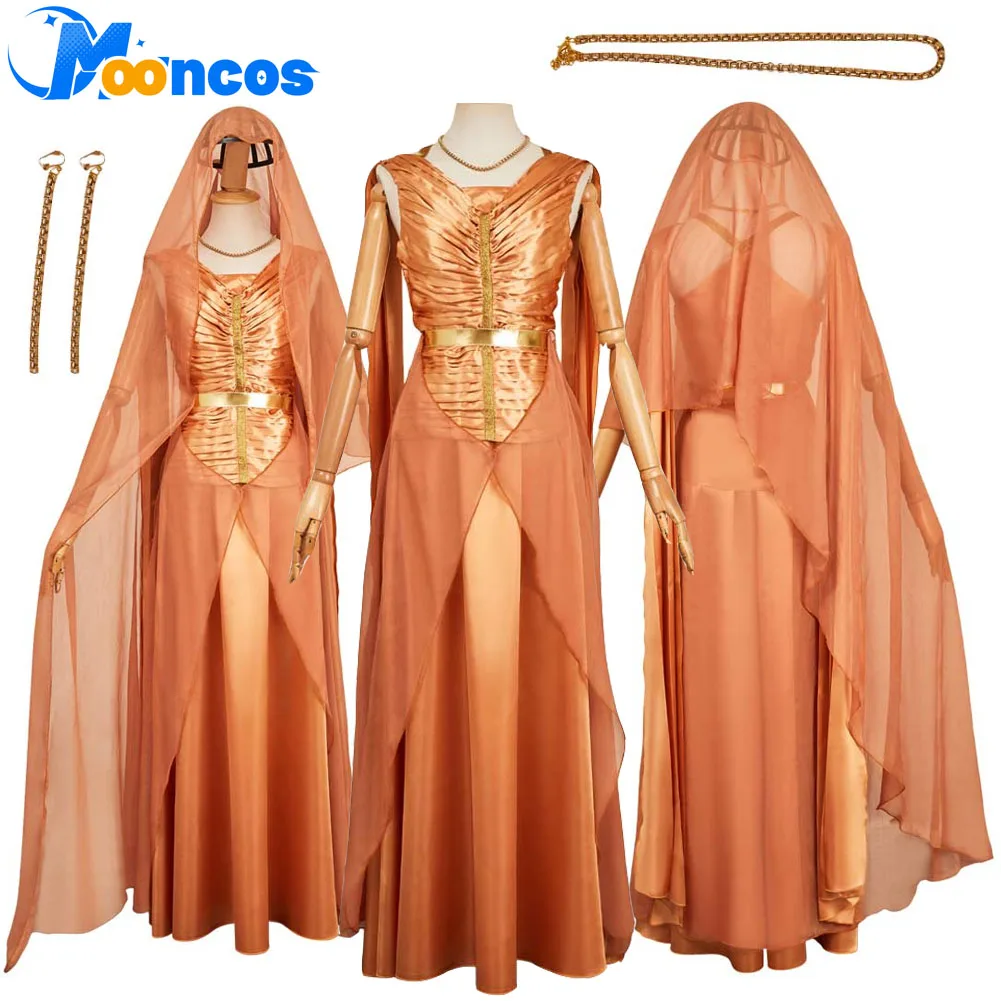 

Платье Mon Mothma, карнавальный костюм из фильма, космическая битва, женская юбка в стиле фэнтези, одежда для ролевых игр, женский карнавальный костюм на Хэллоуин