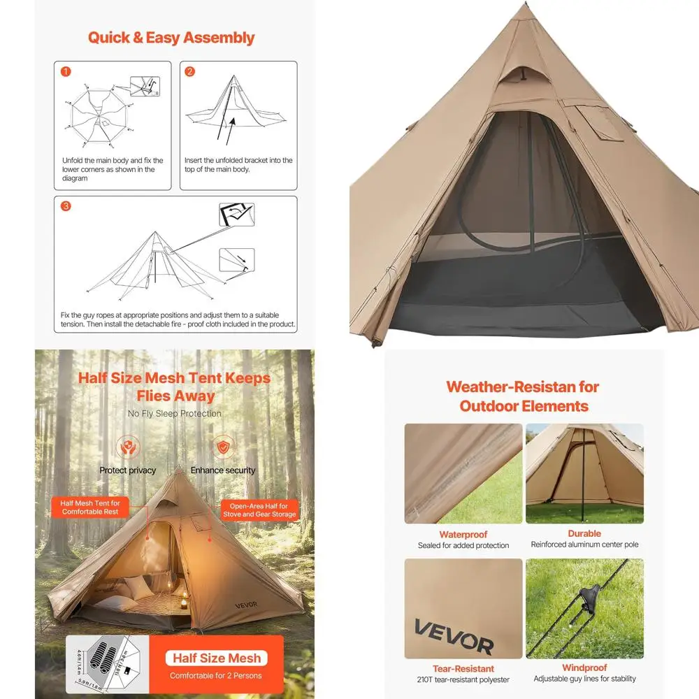 

Family-Sized 4-Person Camping Tent