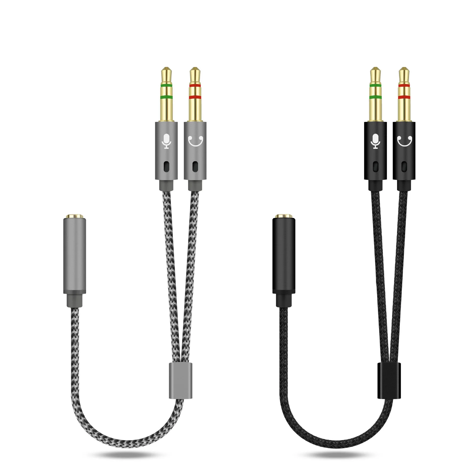 

Laptop Headset 2-In-1 Conversion Cable, Phone Headset Microphone, Audio Split Adapter, Two Male