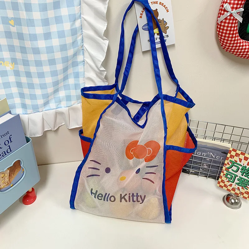 

Детская пляжная сумка Hello Kitty 2026: милая мультяшная, вместительная, портативная, летняя сумка для мальчиков и девочек