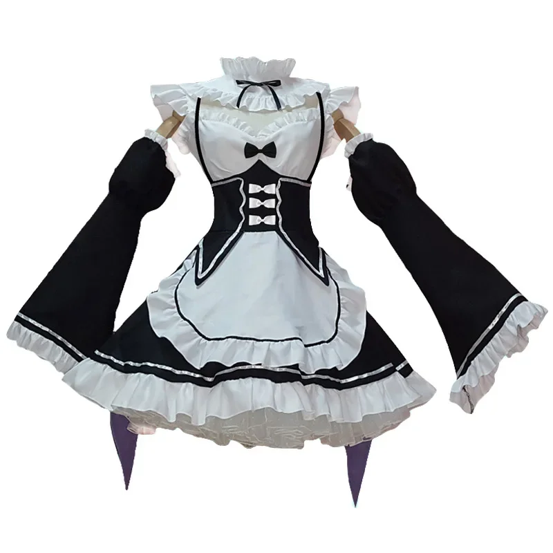 Anime Life In A Different World From Zero Rem/Ram Cosplay Costume Halloween Woman Cosplay Wig Clothing Including Headwear Socks