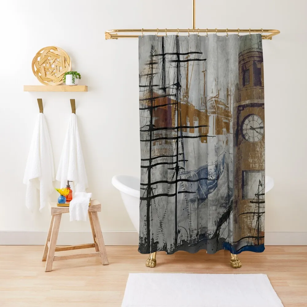 

Hamburg Landungsbrücke Shower Curtain Bathroom Fabric Shower Sets For Bathroom Anime Bathroom Curtain