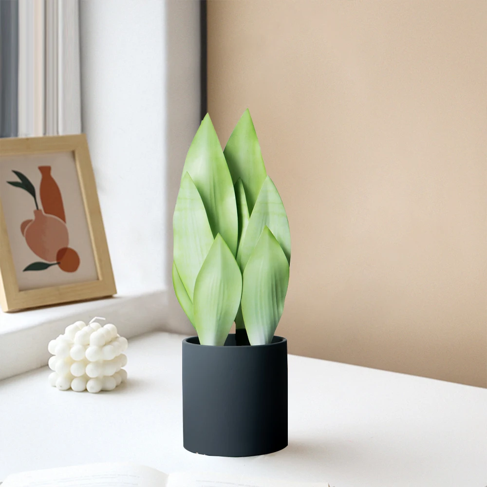 31/37 cm künstliche Schlangenpflanzen, gefälschte Sukkulenten, Kunststoff, Tigerfellpflanze, tropische Sansevieria für Büro, Zuhause, Tischdekoration – Detail 14