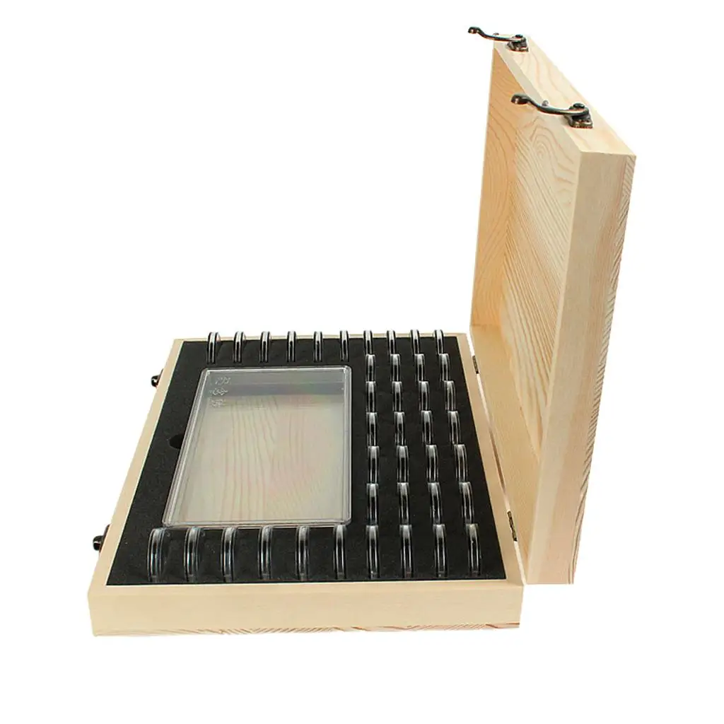 Fashion Wooden Coin Storage Case High Quality Collectible Display Box for Office and Hobby Use