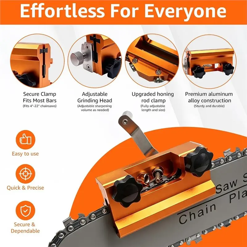 AT43-For Universal Chainsaw Chain Adjustment Manual Grinder, Upgraded Chainsaw Sharpener Tool