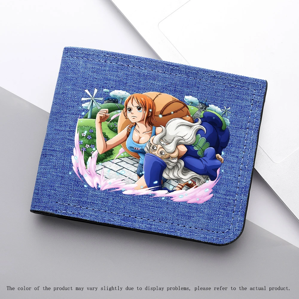 Portefeuille de périphériques d'animation une pièce, figurine d'anime Nami, court, pliable, grande capacité, porte-monnaie, porte-cartes pour hommes