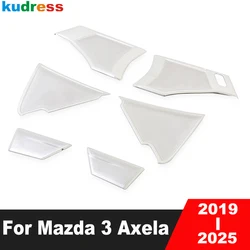 Car Inner Door Audio Speaker Cover Trim For Mazda 3 Axela BP 2019-2023 2024 2025 Steel Loudspeaker Frame Interior Accessories