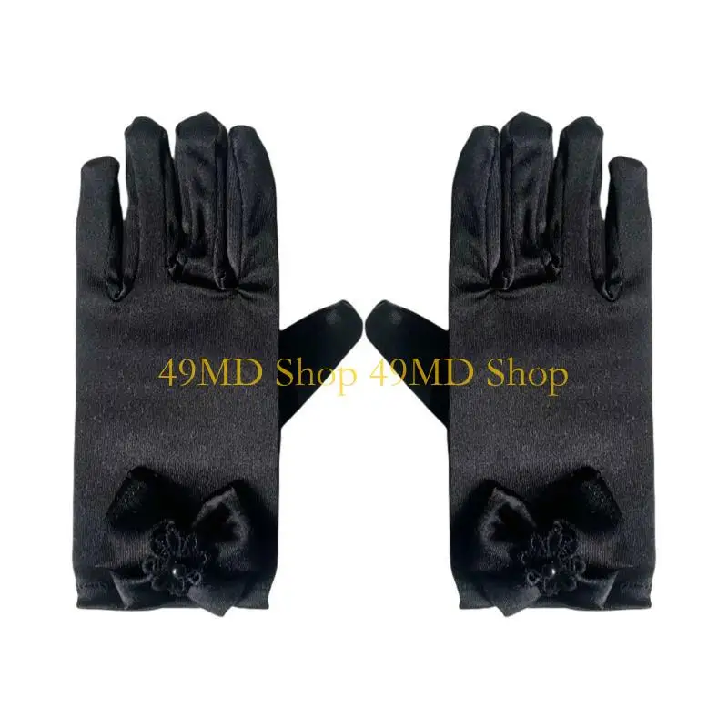 

49MD Unisex Bowknot Gloves for Etiquette, Thin Designs for Flexibility Formal Wear and Presentations for Tuxedo and Etiquette