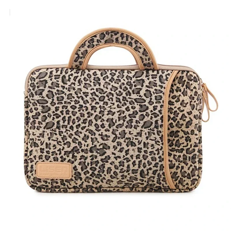 Laptop Bag 13.3,14,15.6Inch, Leopard Canvas Sleeve Case For MacBook Air Pro, Lady Women Handbag Notebook,Dropship