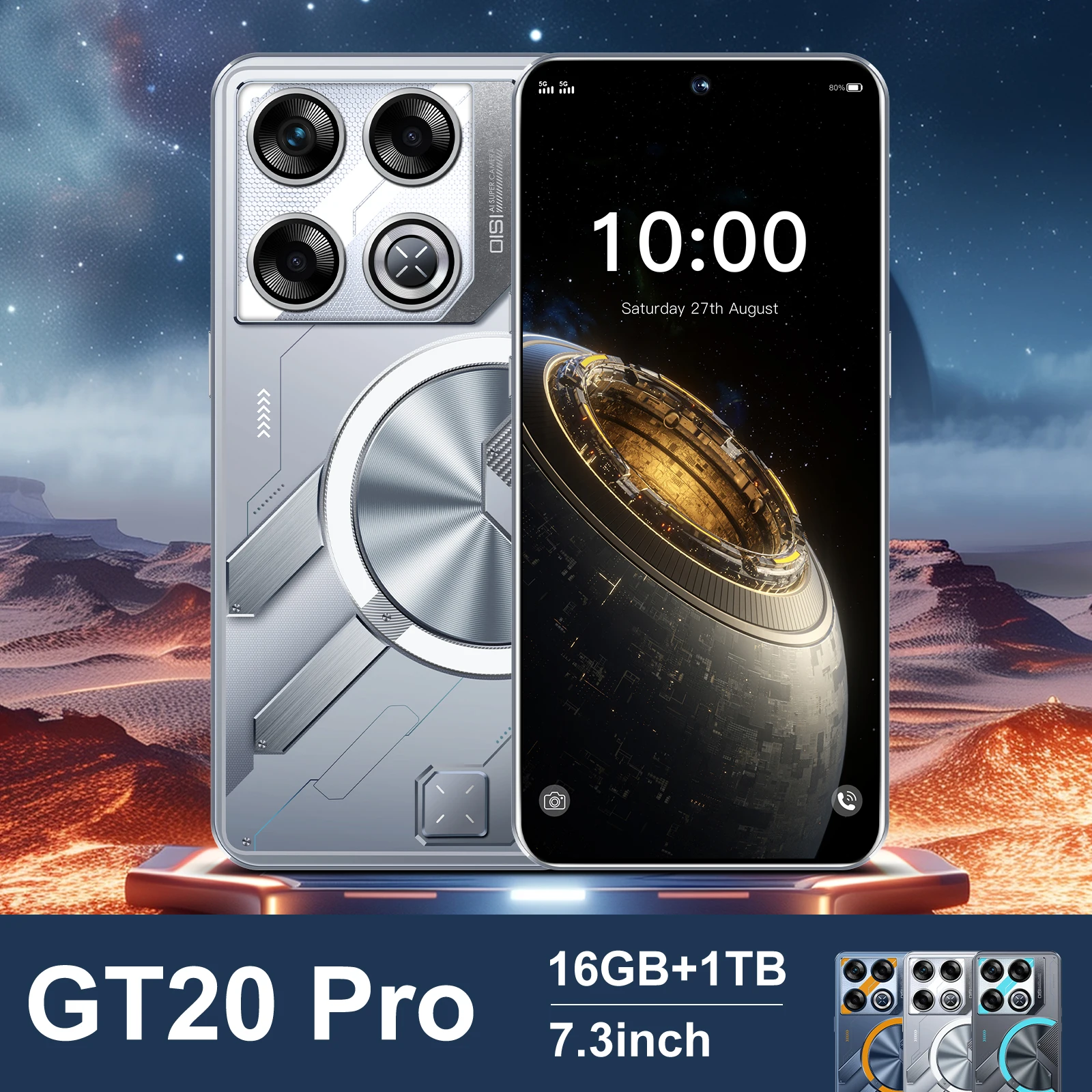 

Global Version GT20 Pro Mobile Phones Snapdragon 8 Gen3 Smartphone 5G 7800mAh Battery Cellphones 16G+1TB Face Unlocked