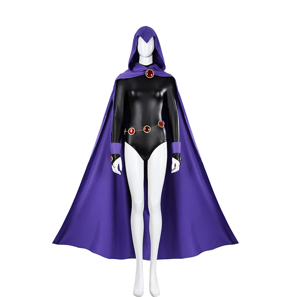 Teen Raven Cosplay Costume Titans Disguise Fantasia Clothing Halloween Carnival Part Suit