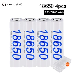 PALO 2-12 sztuk 100% oryginalny 18650 3200mAh 3.7V akumulator litowo-jonowy 18650 baterie litowe na pióro laserowe światło latarka