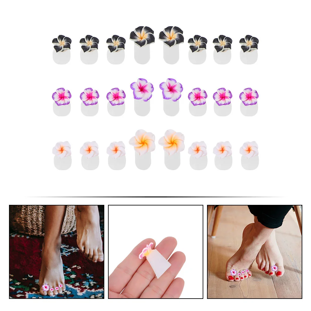 24 Pcs Flower Toe Separators for Pedicure Japanese Splitter Decorative Silicone Women's