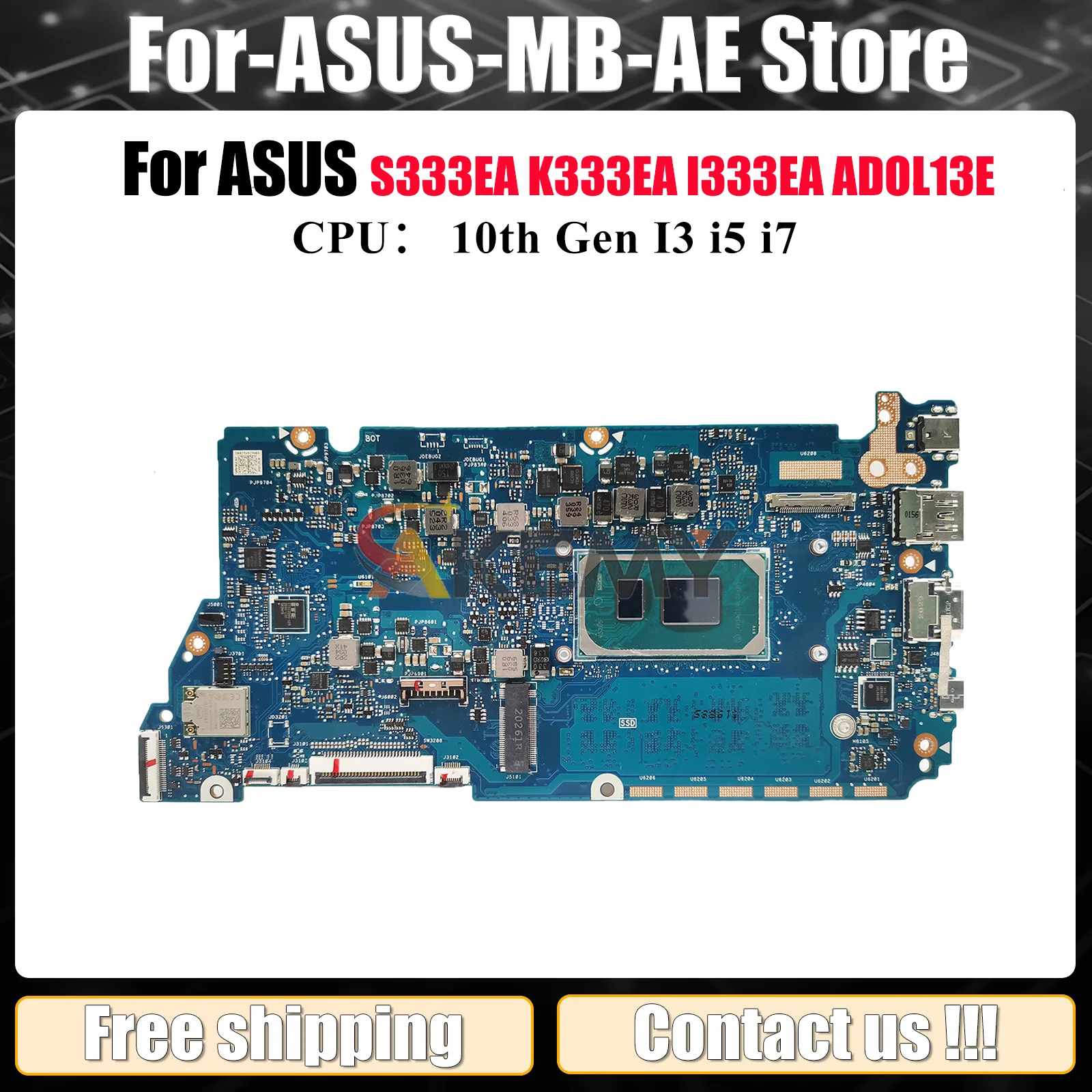 

X321EA Laptop Motherboard For ASUS VivoBook I333EA K333EA S333EA ADOL13E X321E X321EA Notebook Mainboard With 10th Gen I3 i5 i7