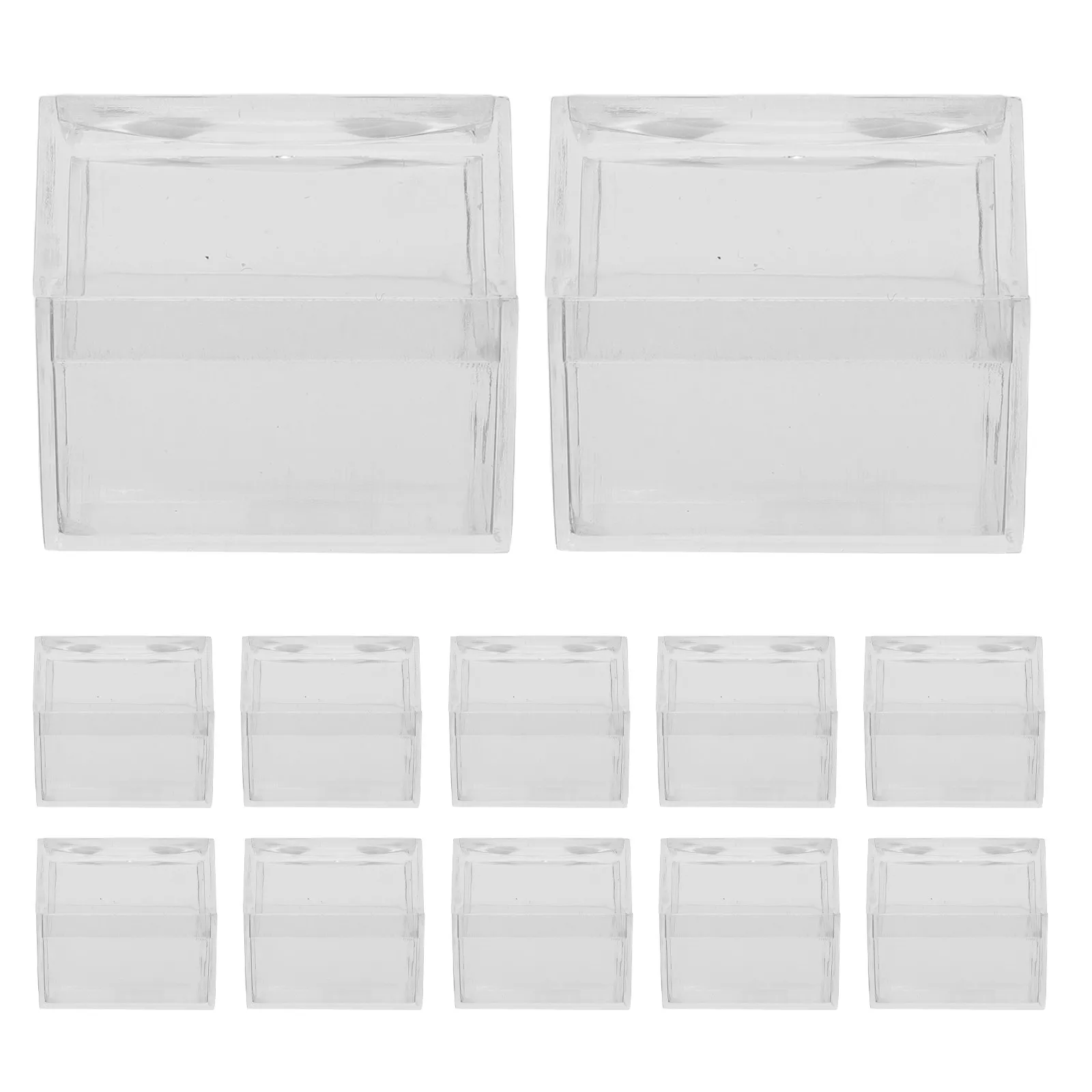 

20Pcs Magnifier Clear Collection Boxes Crystal Display Case with Built- for Jewelry Rock Specimen Storage Transparent