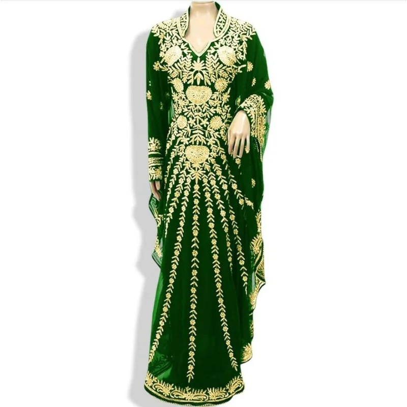 

Green New Morocco Dubai Long Gown Long Gown Dress Long Gown European and American Fashion Trend