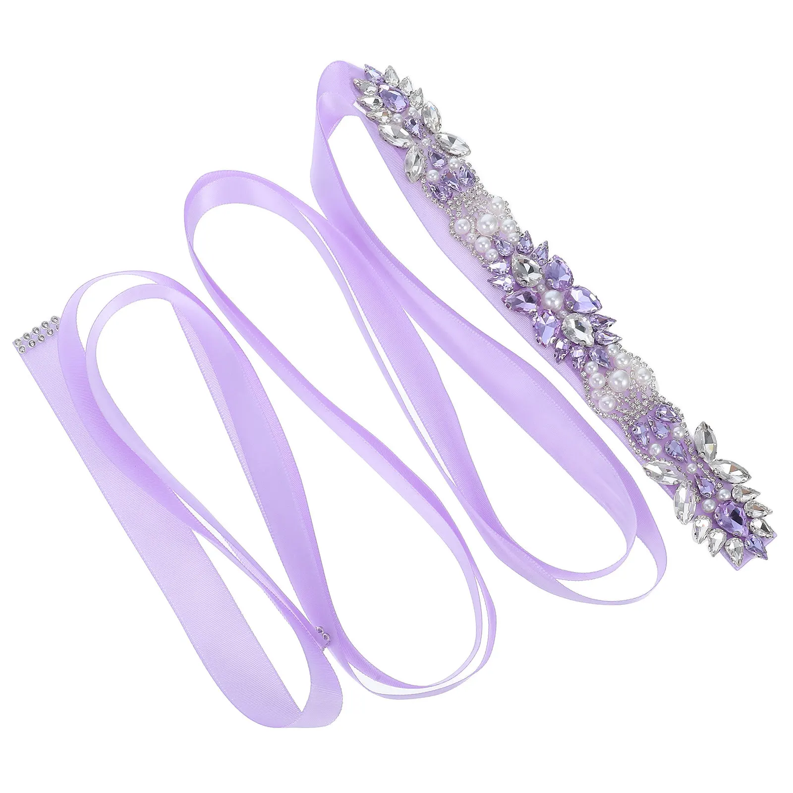 

Пояс с кристаллами, светло-фиолетовый, декоративный, для женщин, для свадебных и вечерних платьев, элегантный, блестящий, тонкий