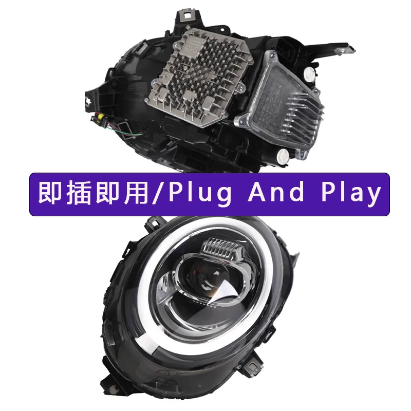 -For Upgraded 20W 12V LED Headlight Assembly DRL Projector Lens for Cooper F55 F56 14-21^