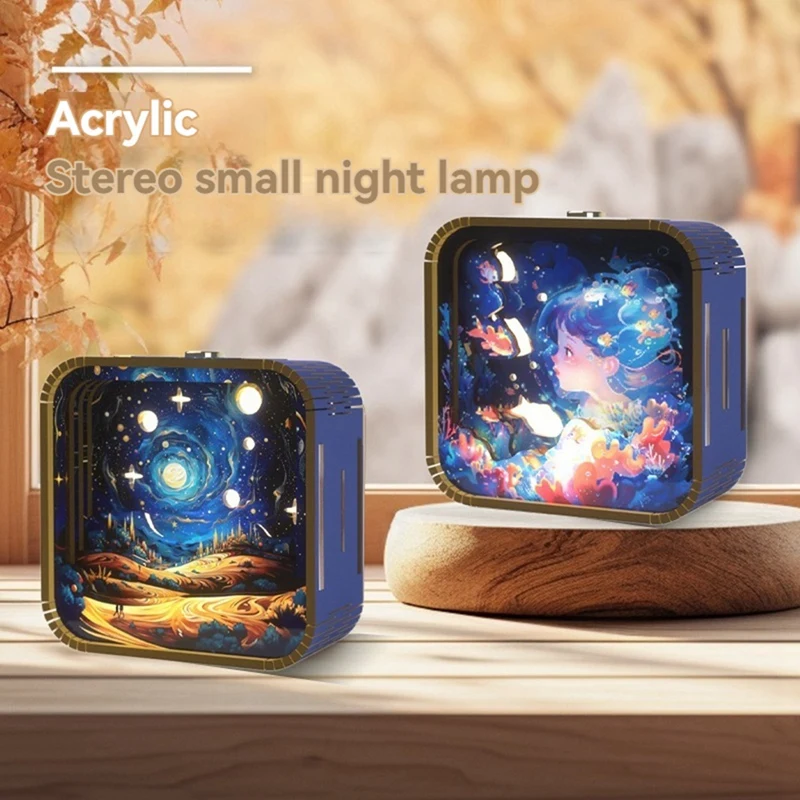 TKOH-Touch Hand Cartoon Luci d'atmosfera stereo in legno fai-da-te Regali per la stagione di laurea Regali per luci notturne
