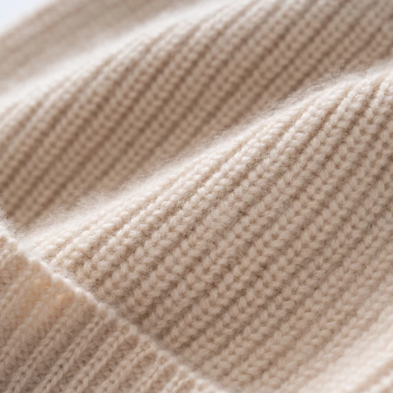 Natural Cashmere Hat For Men and Women Winter Soft Warm Outdoor Casual Knitted Unisex Beanie Hat Autumn Solid Color Ribbed Caps