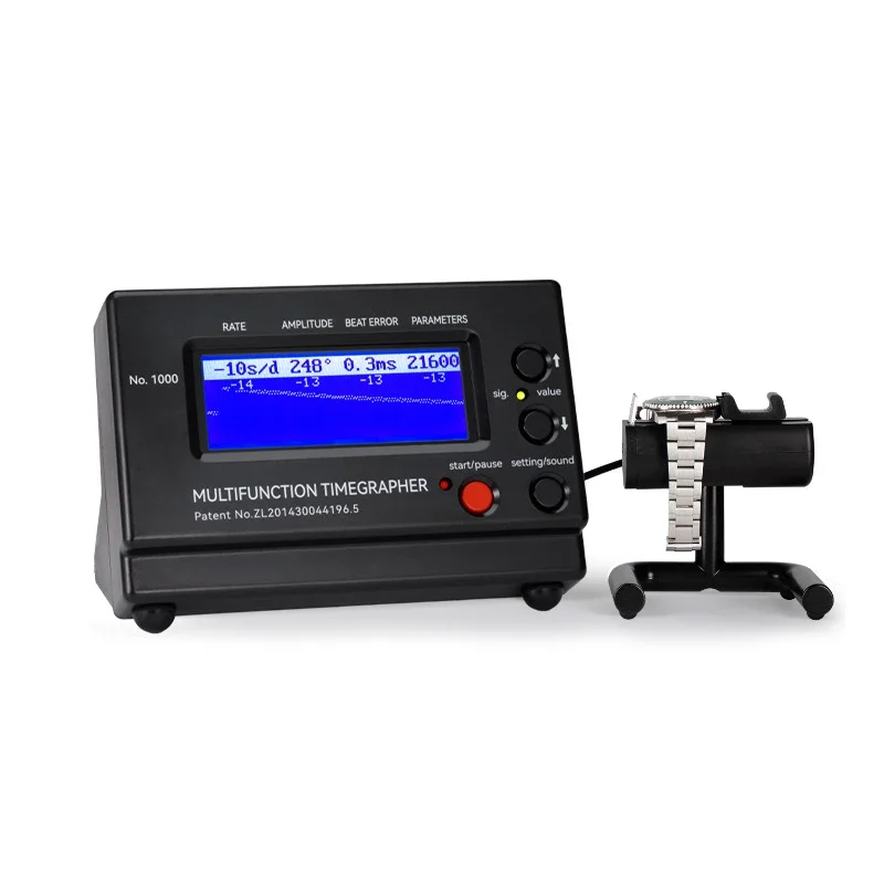 1-Multifunction Timegrapher No.1000 Rilevatore di orologi Misuratore LCD Tester per orologi digitali Riparatori Test di orologi Riparazione anche