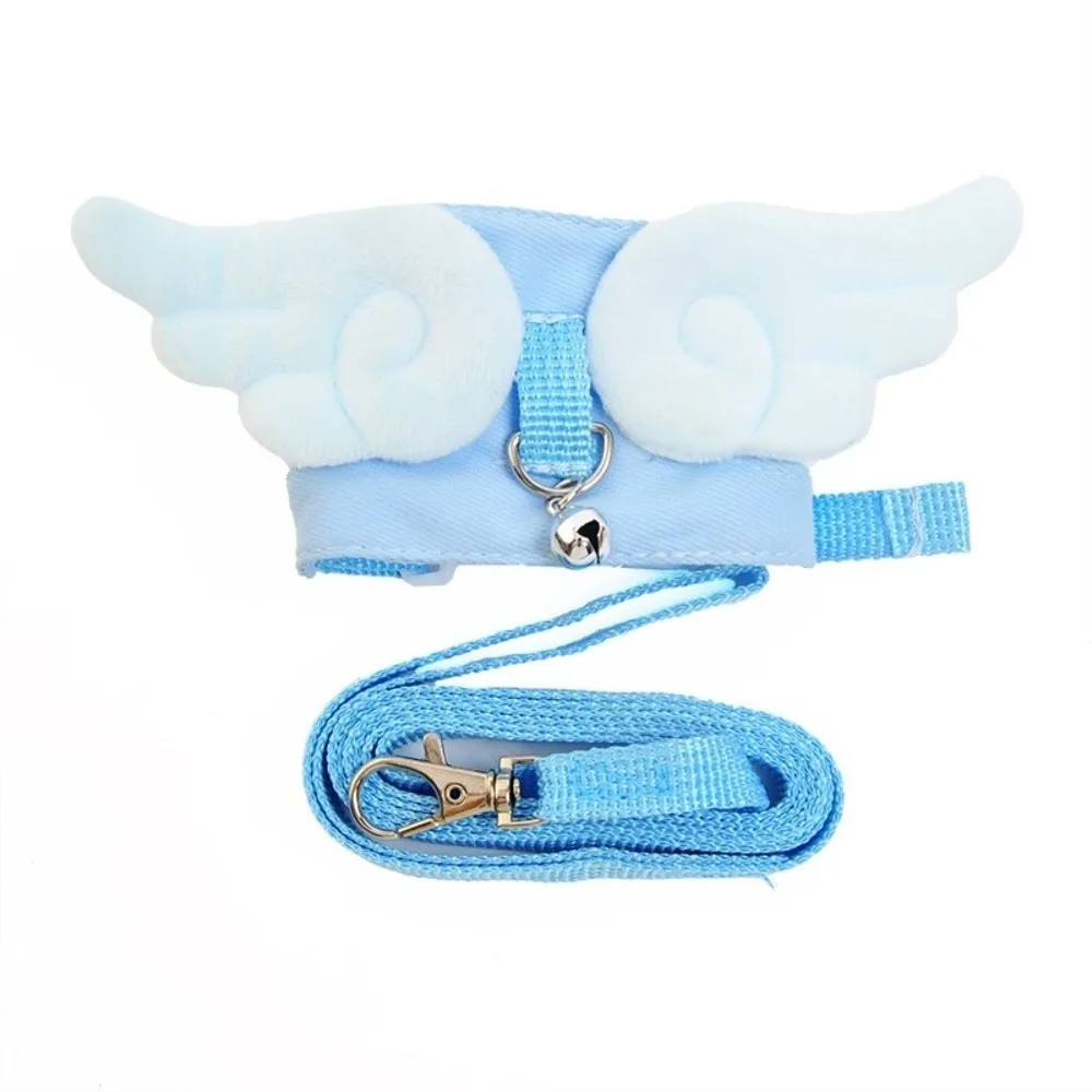 Adjustable Ferret Traction Harness Comfortable with Bell Pet Wing Harness Cartoon Escape-Proof Drawstring Vest Pet Supplies