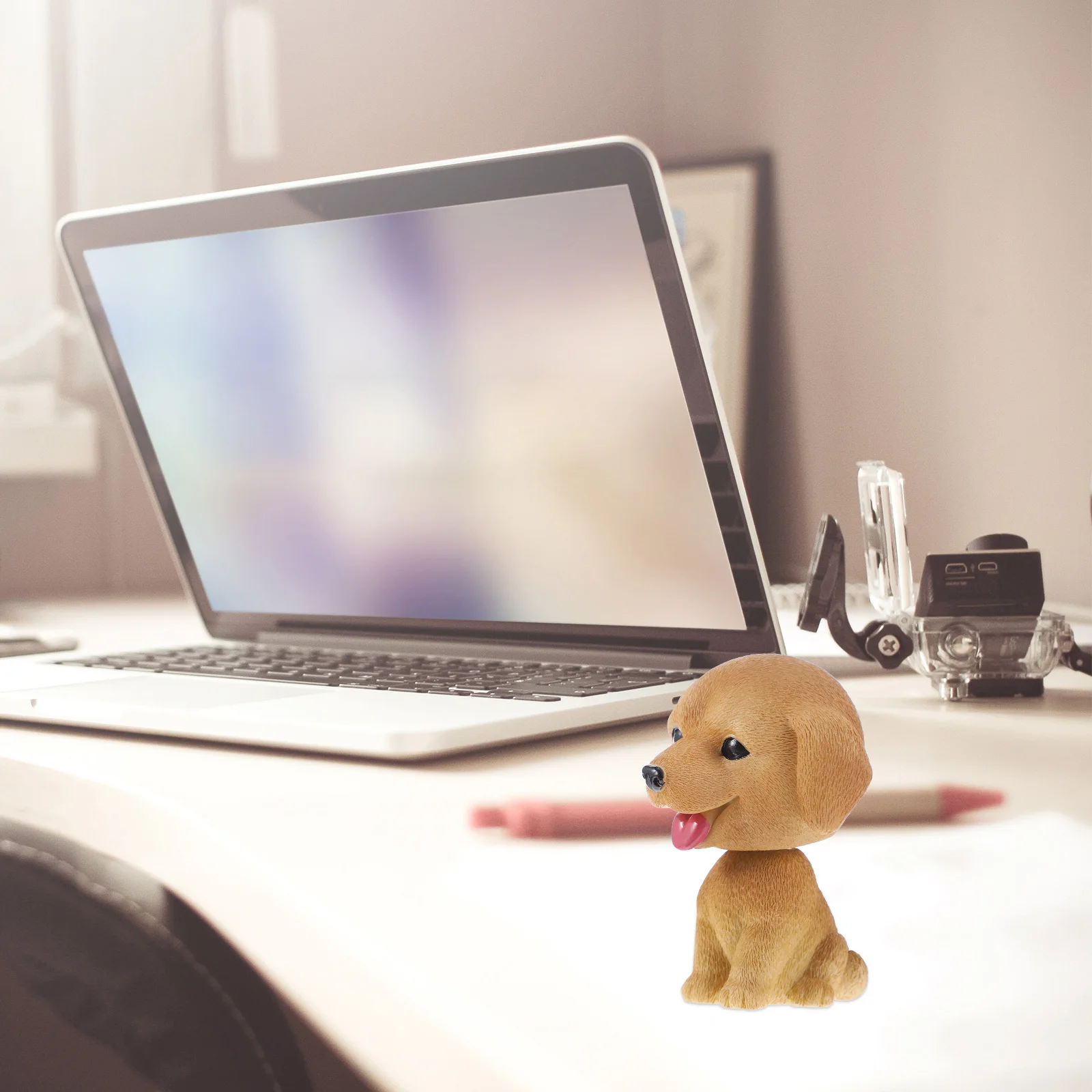 

Exquisite Shaking Head Dog Adornment Lovely Car Dog Decor Desktop Puppy Ornament Room Desktop Cake Photography Prop Gift