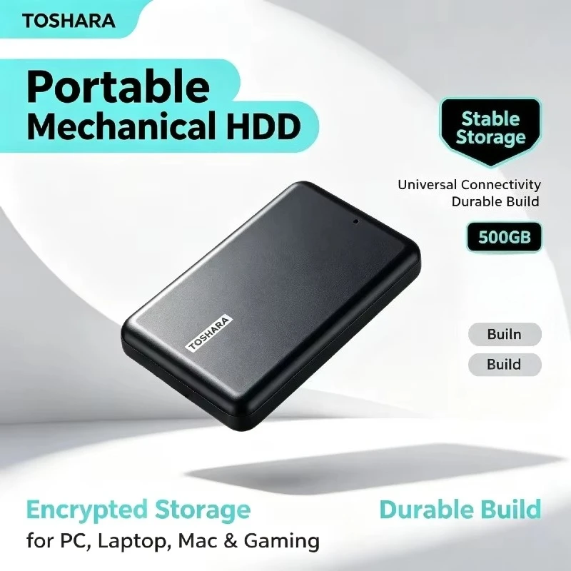 TOSHARA A5 Portable SSD Read Write 4TB 2TB 1TB 500GB for PS5 Laptop Mac Effective Cooling 3D NAND Pro