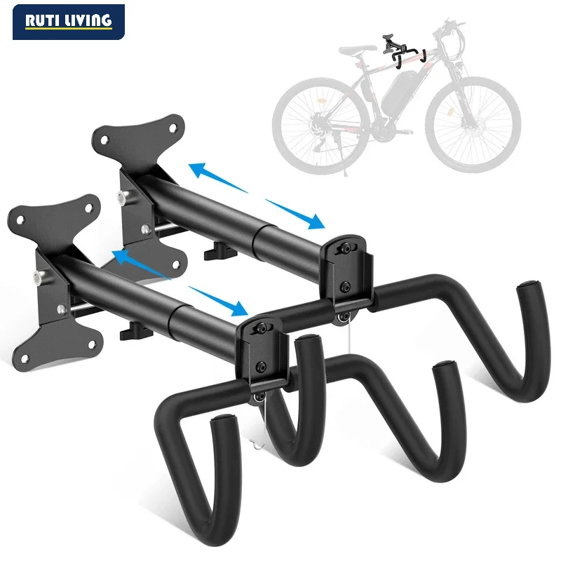 RUTI Bike Rack Wall Mount Garage Home Adjustable Bicyle Rack Horizontal Bike Hook Thickened Reinforced MTB Road Bike Holder