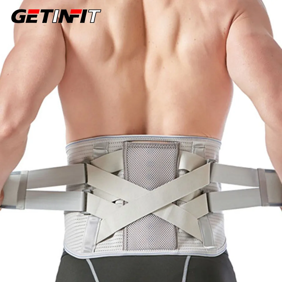 GETINFIT Sports Waist Protection Warmth Breathable Lumbar Fixation Belt Imitation Vertebra Wider Steel Plate Support Men Women