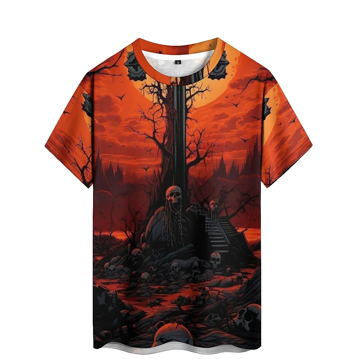 Men's 3D printed short sleeved T-shirt with creative gradient street hip-hop style, loose fit, breathable and comfortable fabric